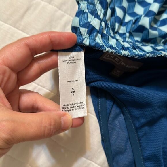 Ike Behar S Blue Light Blue Dice Geometrical Swim Trunks Board Shorts - Picture 12 of 13